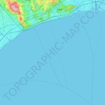 Mapa topográfico 中郡, altitud, relieve