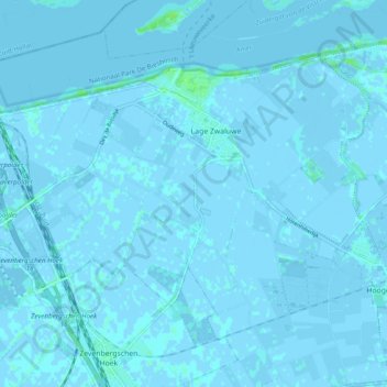 Mapa topográfico Lage Zwaluwe, altitud, relieve