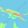 Mapa topográfico Nueva Guinea, altitud, relieve