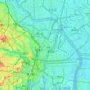 Mapa topográfico 隅田川, altitud, relieve
