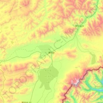 Mapa topográfico Gala, altitud, relieve