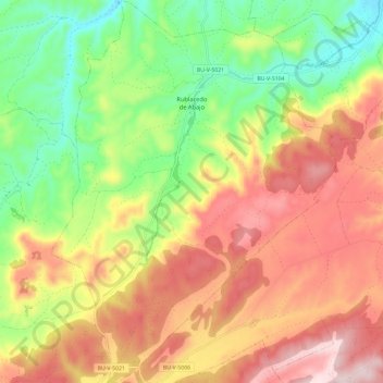 Mapa topográfico Rublacedo de Abajo, altitud, relieve