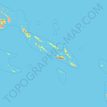 Mapa topográfico Islas Salomón, altitud, relieve