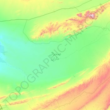 Mapa topográfico Kharan Desert, altitud, relieve