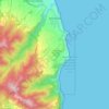 Mapa topográfico Nordeste, altitud, relieve