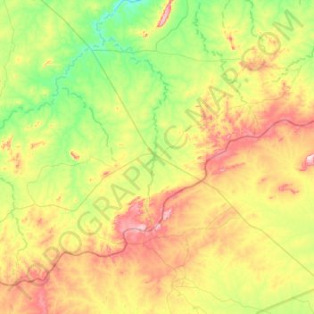 Mapa topográfico Dirceu Arcoverde, altitud, relieve