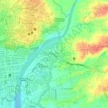 Mapa topográfico Gulod Labac, altitud, relieve