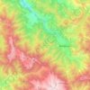 Mapa topográfico Bhaderwah, altitud, relieve