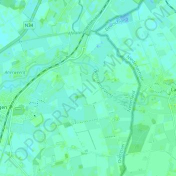 Mapa topográfico Holtheme, altitud, relieve