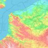 Mapa topográfico Norte-Passo-de-Calais, altitud, relieve