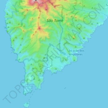 Mapa topográfico São João dos Angolares, altitud, relieve
