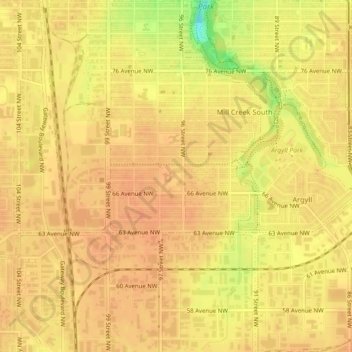 Mapa topográfico Hazeldean, altitud, relieve