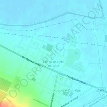 Mapa topográfico Светлый Путь Ленина, altitud, relieve