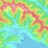 Mapa topográfico Rapallo, altitud, relieve