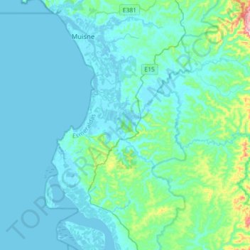 Mapa topográfico San Gregorio, altitud, relieve