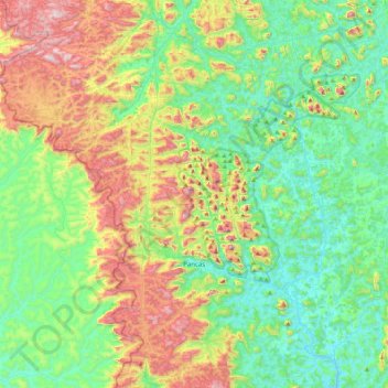 Mapa topográfico Pancas, altitud, relieve