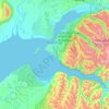 Mapa topográfico Anchorage, altitud, relieve