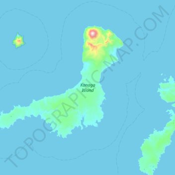 Mapa topográfico Kanaga Island, altitud, relieve
