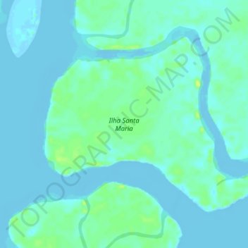 Mapa topográfico Ilha Santa Maria, altitud, relieve