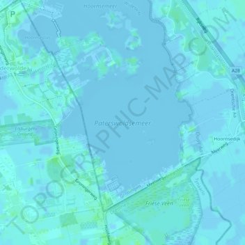 Mapa topográfico Paterswoldsemeer, altitud, relieve