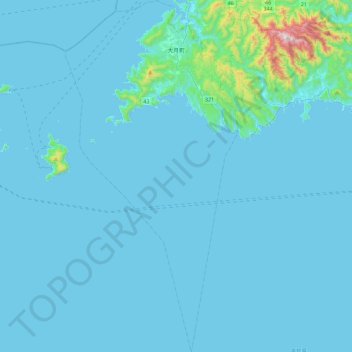 Mapa topográfico Hata County, altitud, relieve