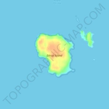 Mapa topográfico D'Arcy Island, altitud, relieve