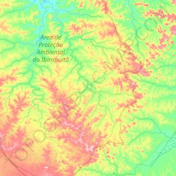 Mapa topográfico São Diogo, altitud, relieve