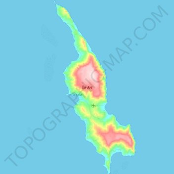 Mapa topográfico Île Art, altitud, relieve