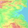 Mapa topográfico Burgas, altitud, relieve
