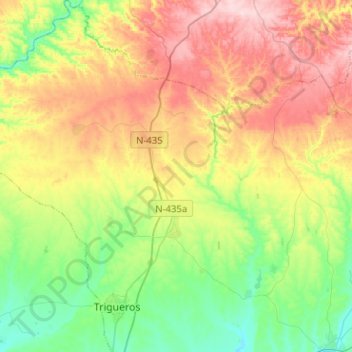 Mapa topográfico Beas, altitud, relieve