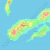 Mapa topográfico Pulau Ambon, altitud, relieve