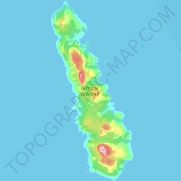 Mapa topográfico Insel Hochland, altitud, relieve