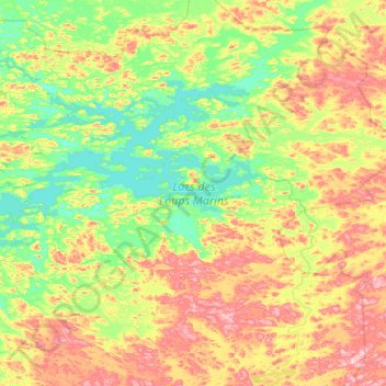 Mapa topográfico Lacs des Loups Marins, altitud, relieve