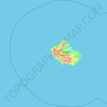 Mapa topográfico Possession Island, altitud, relieve