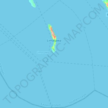 Mapa topográfico Limasawa, altitud, relieve