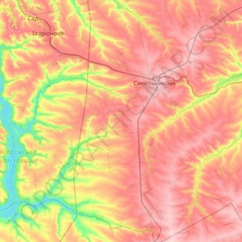 Mapa topográfico Раївська сільська громада, altitud, relieve