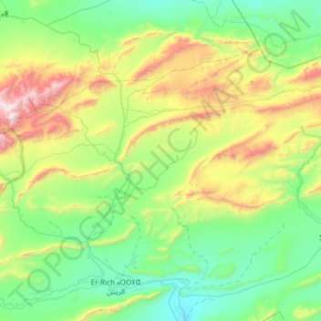 Mapa topográfico En-nzala, altitud, relieve