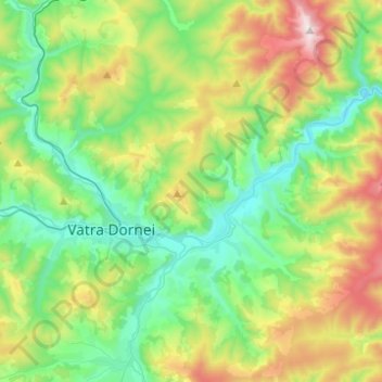 Mapa topográfico Dorna-Arini, altitud, relieve