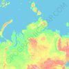 Mapa topográfico Krasnoyarsk Krai, altitud, relieve
