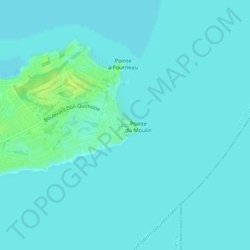 Mapa topográfico Parc Historique Pointe-du-Moulin, altitud, relieve