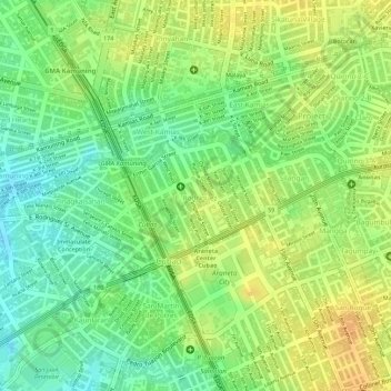 Mapa topográfico E. Rodriguez, altitud, relieve