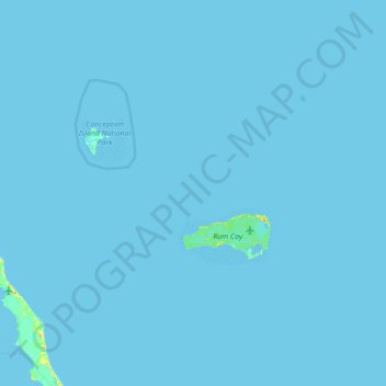 Mapa topográfico Rum Cay, altitud, relieve