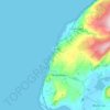 Mapa topográfico Llangelynin, altitud, relieve