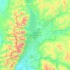 Mapa topográfico Grand Teton National Park, altitud, relieve