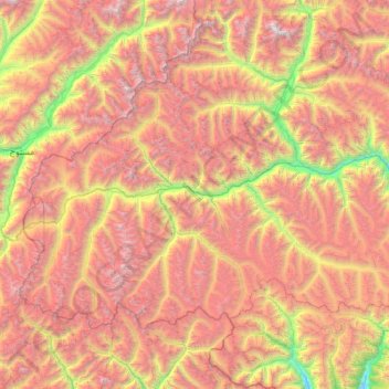 Mapa topográfico Gupis Tehsil, altitud, relieve