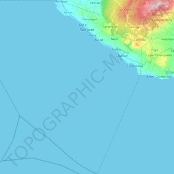Mapa topográfico San Juan, altitud, relieve