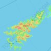 Mapa topográfico Amami-Ōshima, altitud, relieve