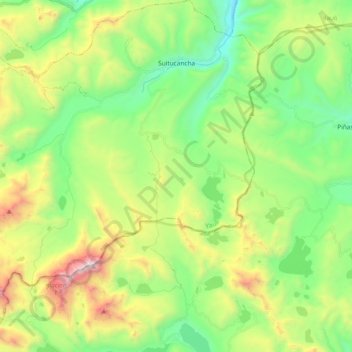 Mapa topográfico Suitucancha, altitud, relieve