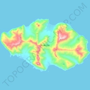 Mapa topográfico Ost-Insel, altitud, relieve