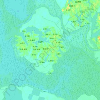 Mapa topográfico 莲湖乡, altitud, relieve